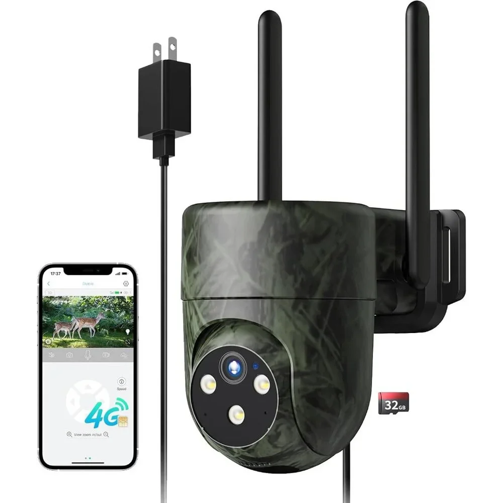 LIWAN No WiFi Security Camera, 4G LTE Cellular Security Camera Wired Outdoor